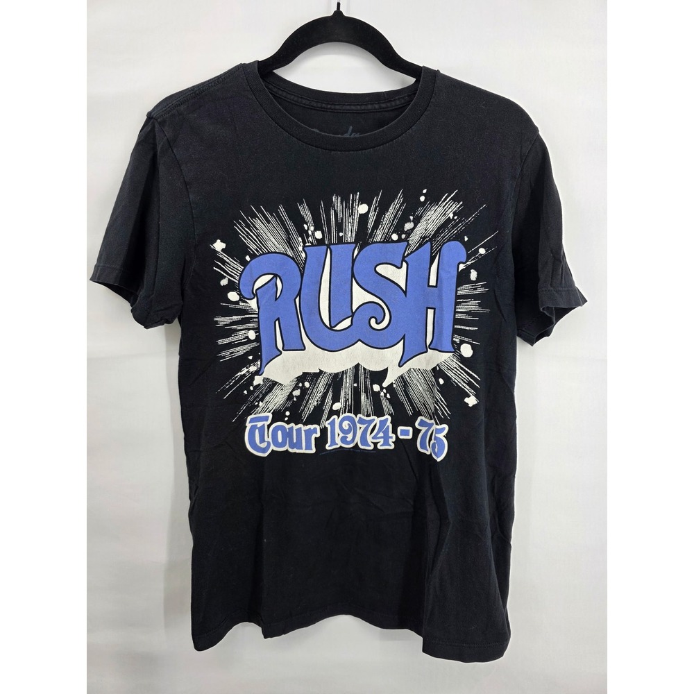 Rush Tour 1974-75 Band T-Shirt Mens Medium Black Bravado Graphic Tee 2008